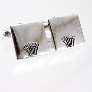 King cufflinks crown cuff links wedding cuff links Vintage Silver Tone Square Cu